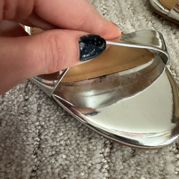 J. Crew Women's Metallic Silver Heels - Picture 4 of 5